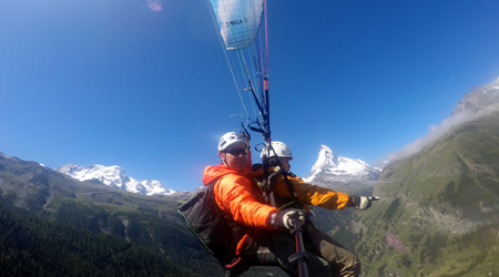 Paragliding tandem flights Zermatt